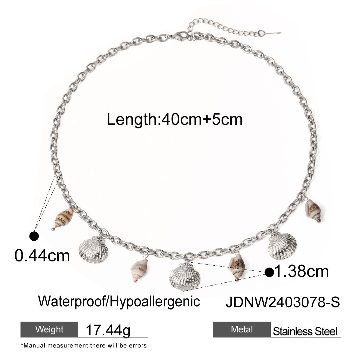 JDBW2403022 18K Gold Plated Stainless Steel Necklace Bracelet set Ocean Style Star Fish Shell Design Jewelry