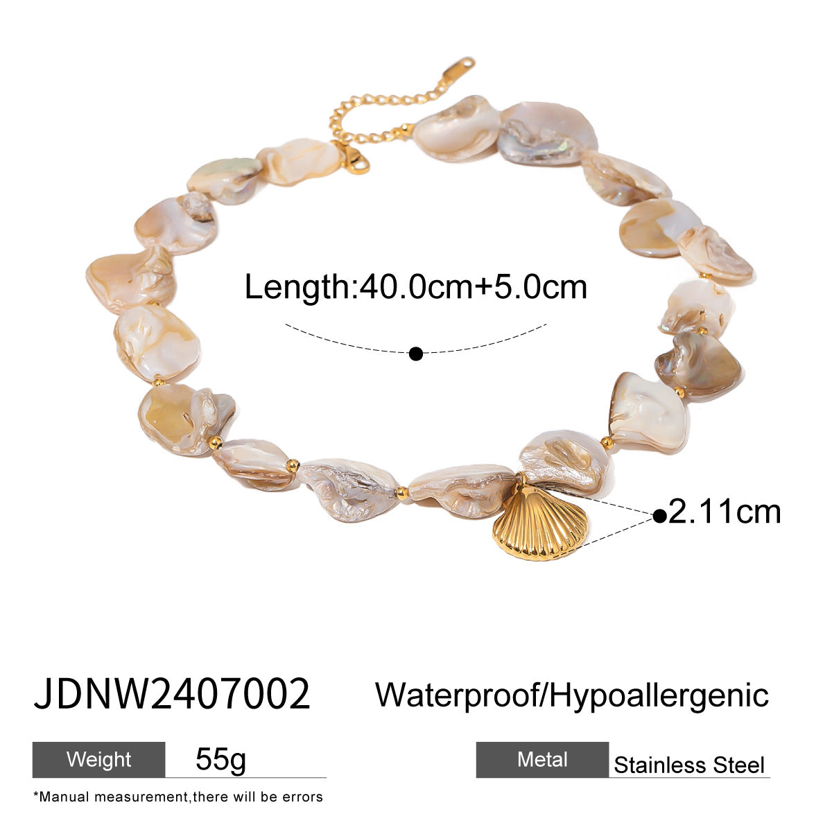 JDBW24 Necklace & Bracelet set Ocean Style Stainless Steel with Star fish Shell Sea Style Bracelet