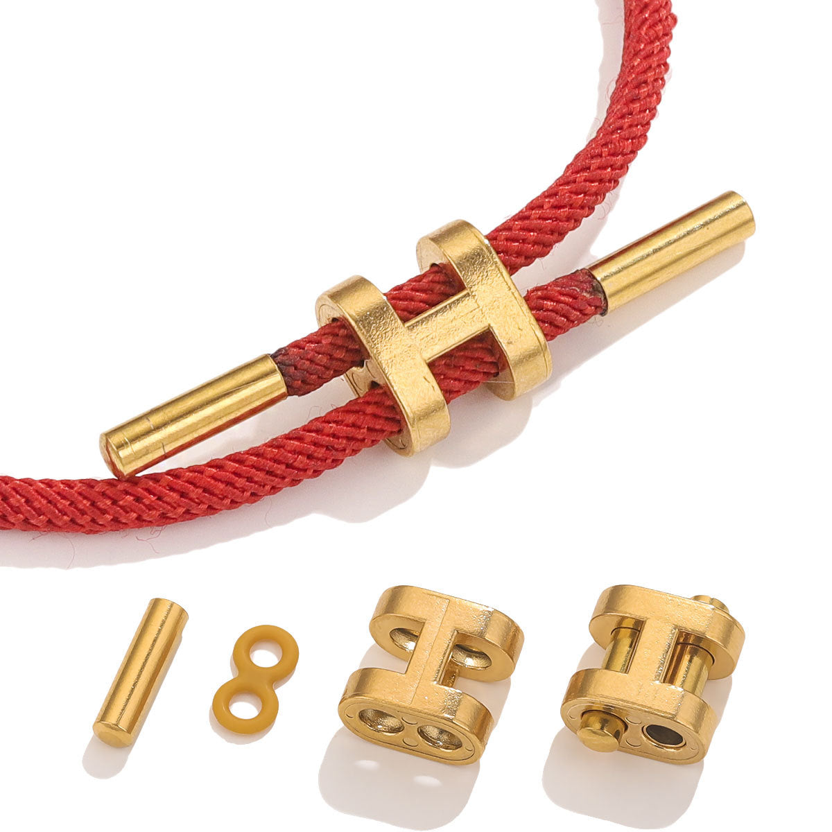 CL08 Silicone Connecter set for String Bracelet Stainless Steel 18K Golden Color Accessories