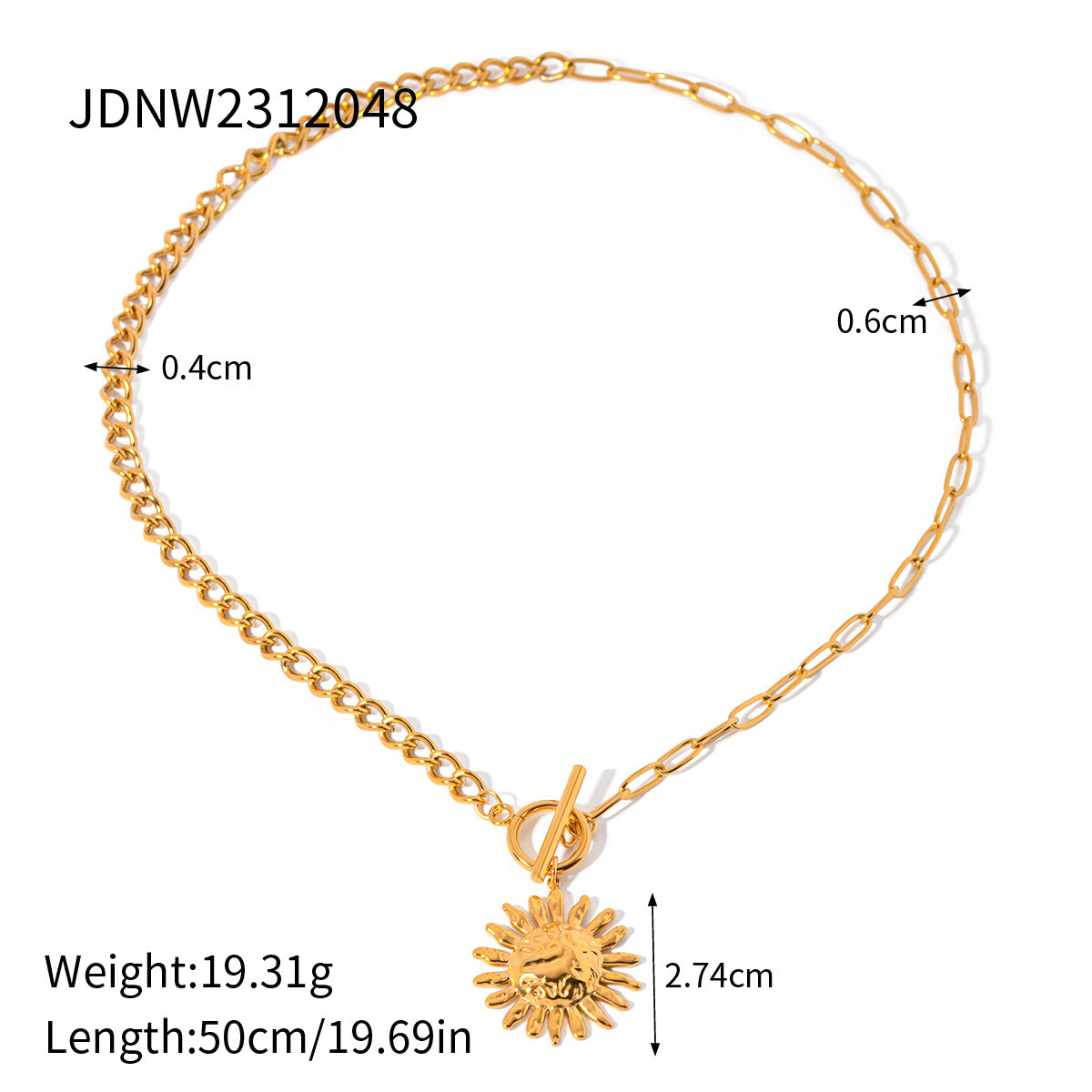 JDN20292  Stainless Steel Octagram Pendant 8 Point of Star Choker Necklace for Women