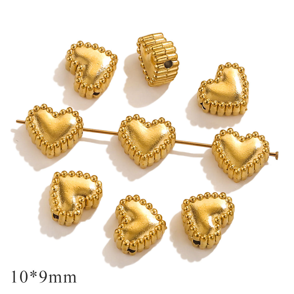 SPC30 Heart Shape Charms Beads Stainless Steel DIY Spacer Beads for Bracelet Necklace DIY Accessories