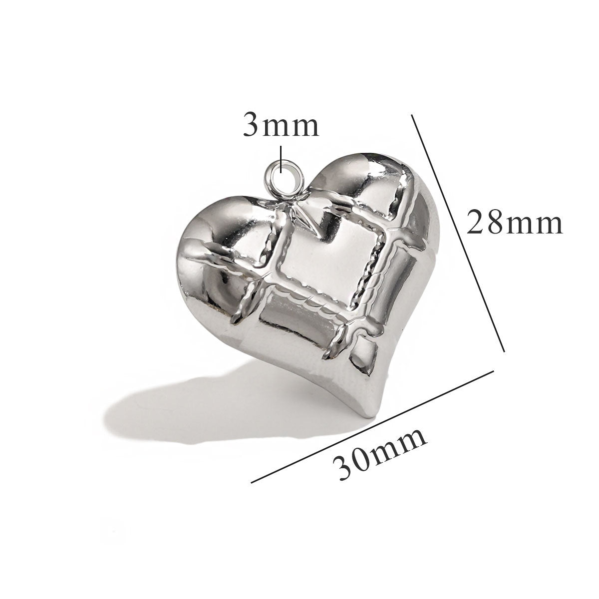 PD10 Stainless Steel Heart Shape Pendant for Necklace DIY