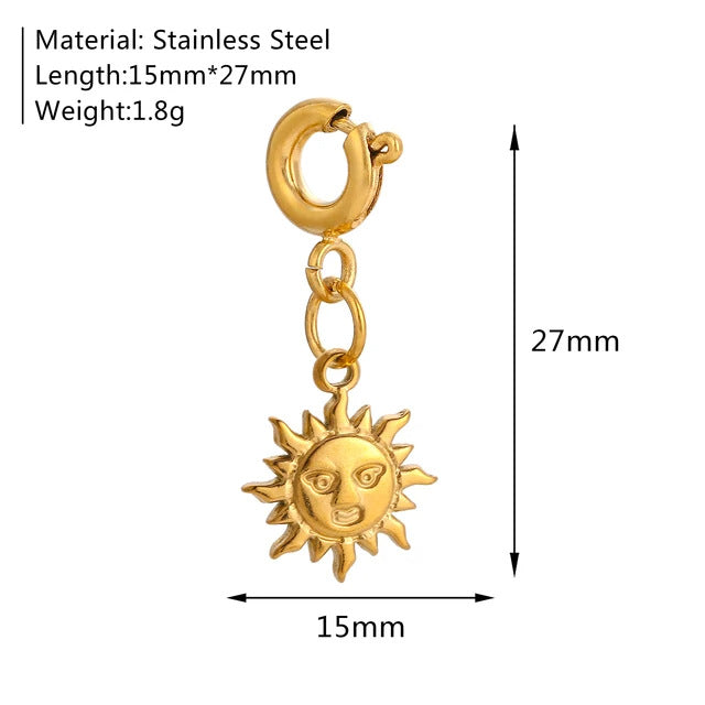 PD06 Stainless Steel Pendants Sunflower Star Turtle Ladybug Starfish FIsh Tail Pendants