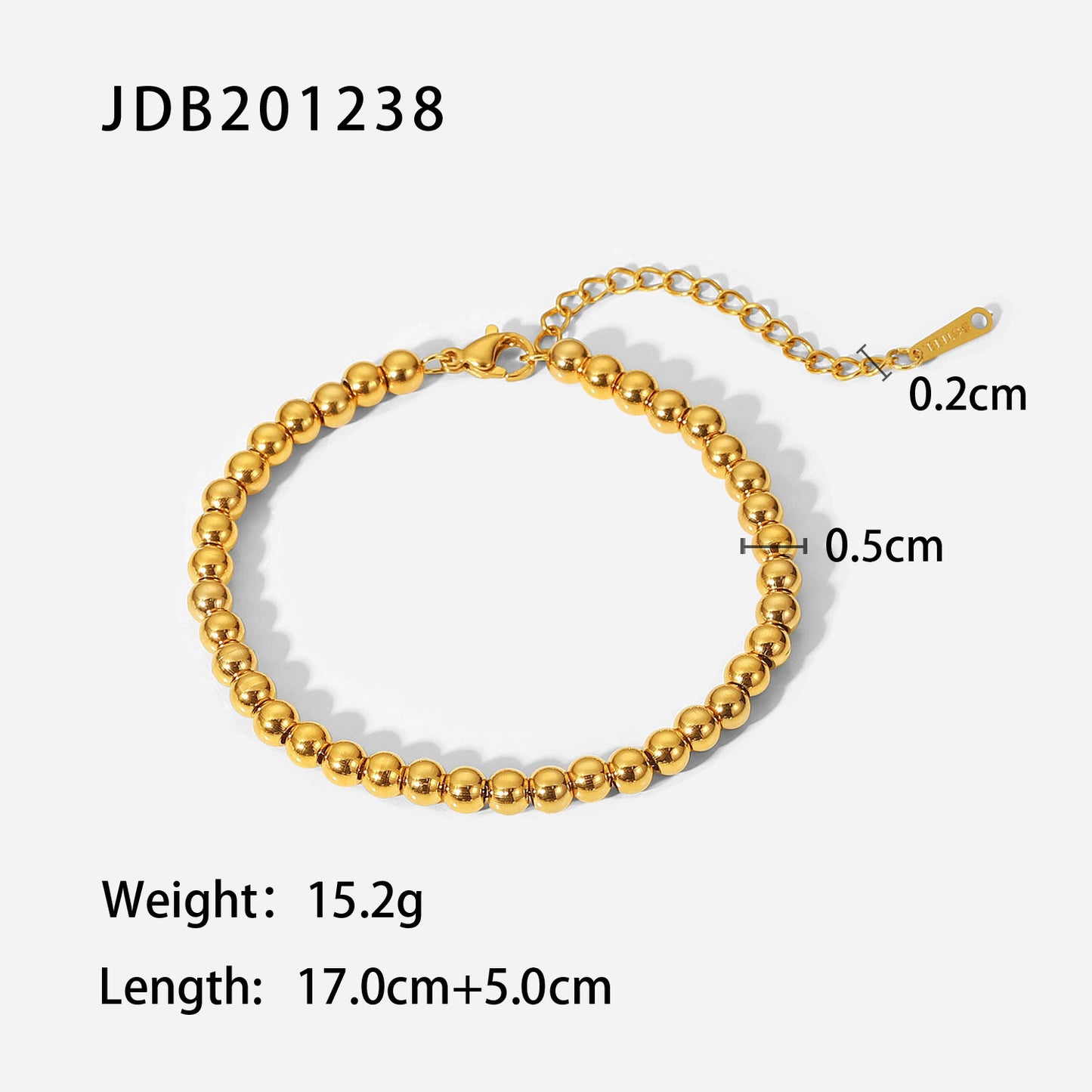 JDB201238 Stainless Steel Beaded Bracelet