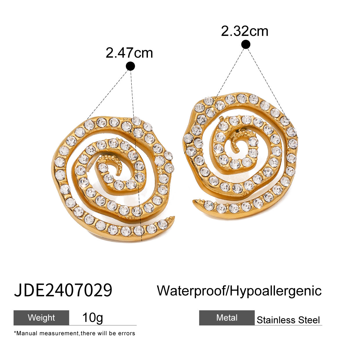 JDEW2311025 Sea snail Design Ring Earrings Necklace Jewelry Set Stainless Steel No Tarnish