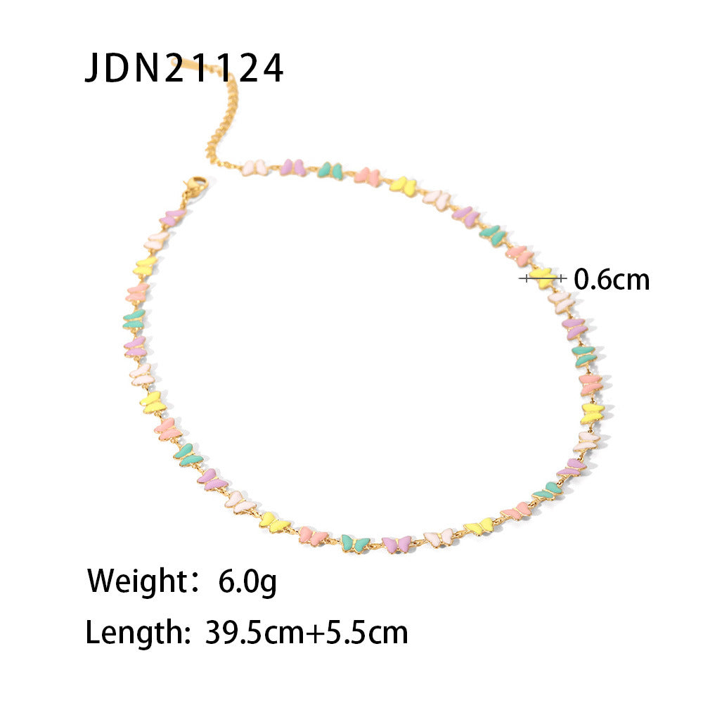 JDB2012635 Stainless Steel Daisy Flower Necklace Bracelet NO tarnish Necklace for Women