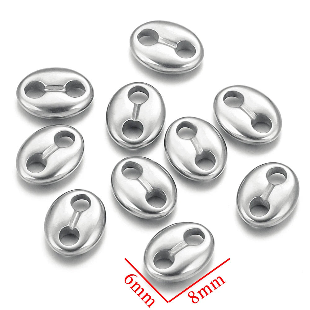 CB07 Double hole String Connecter Stopper Beads Stainless Steel Not easy Tarnish DIY Accessories