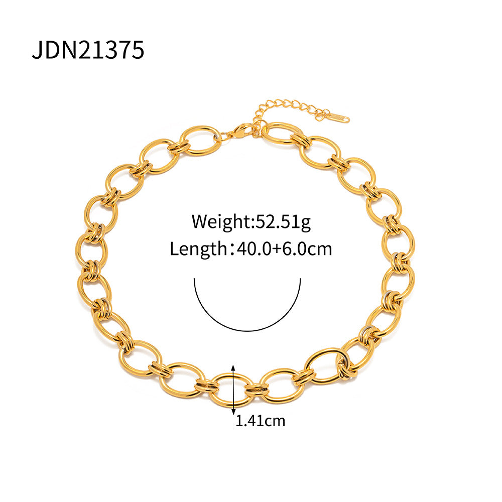 JDN20161 Stainless Steel Chain Necklace Paper Clip Chain Necklace for Women