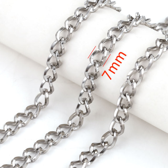 CH09 One Meter White Golden Color Stainless Steel Chain for Necklace DIY 1 meter per bag