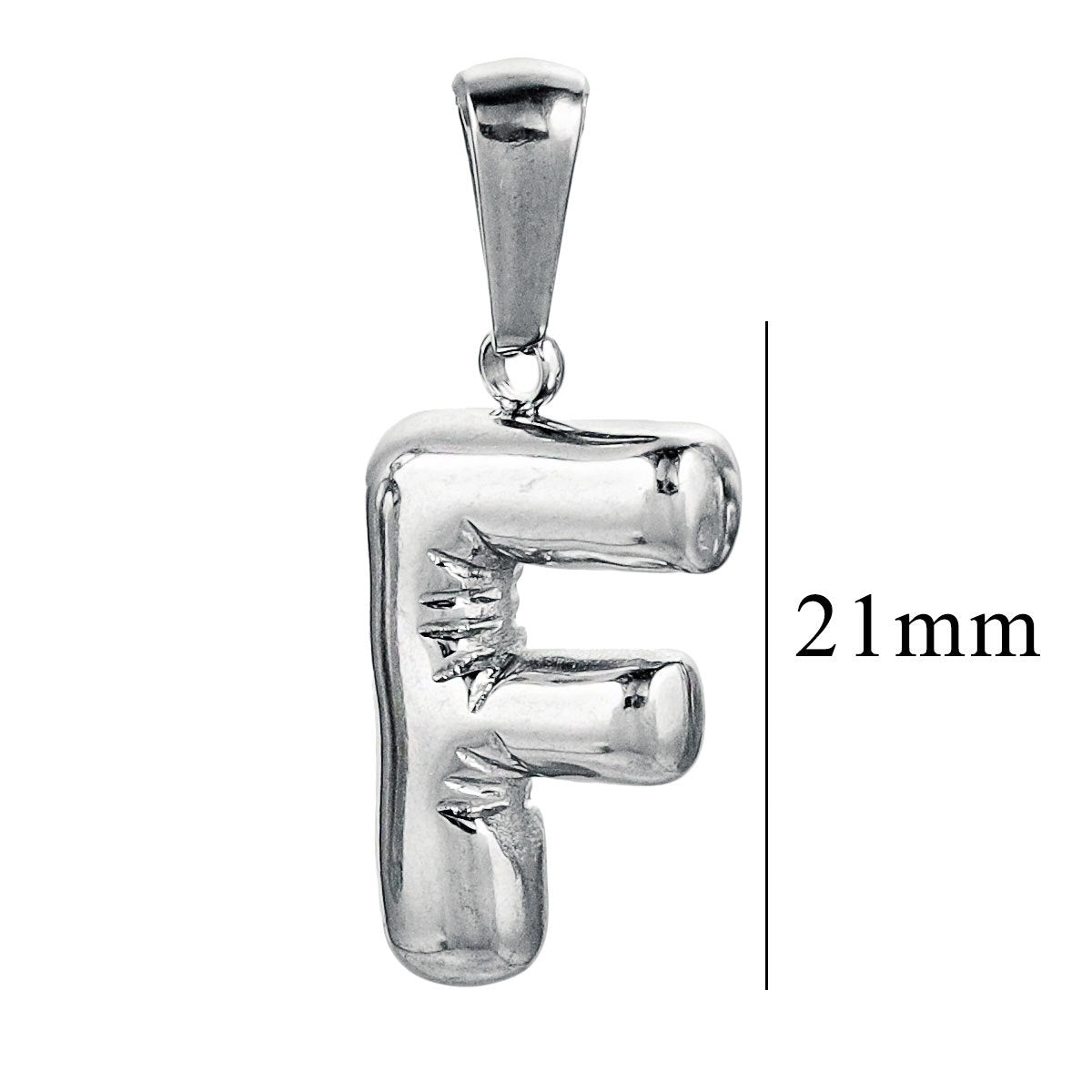 PD12 Puff Letter Pendant with Hook Stainless Steel No Tarnish Waterproof Golden Color Pendant