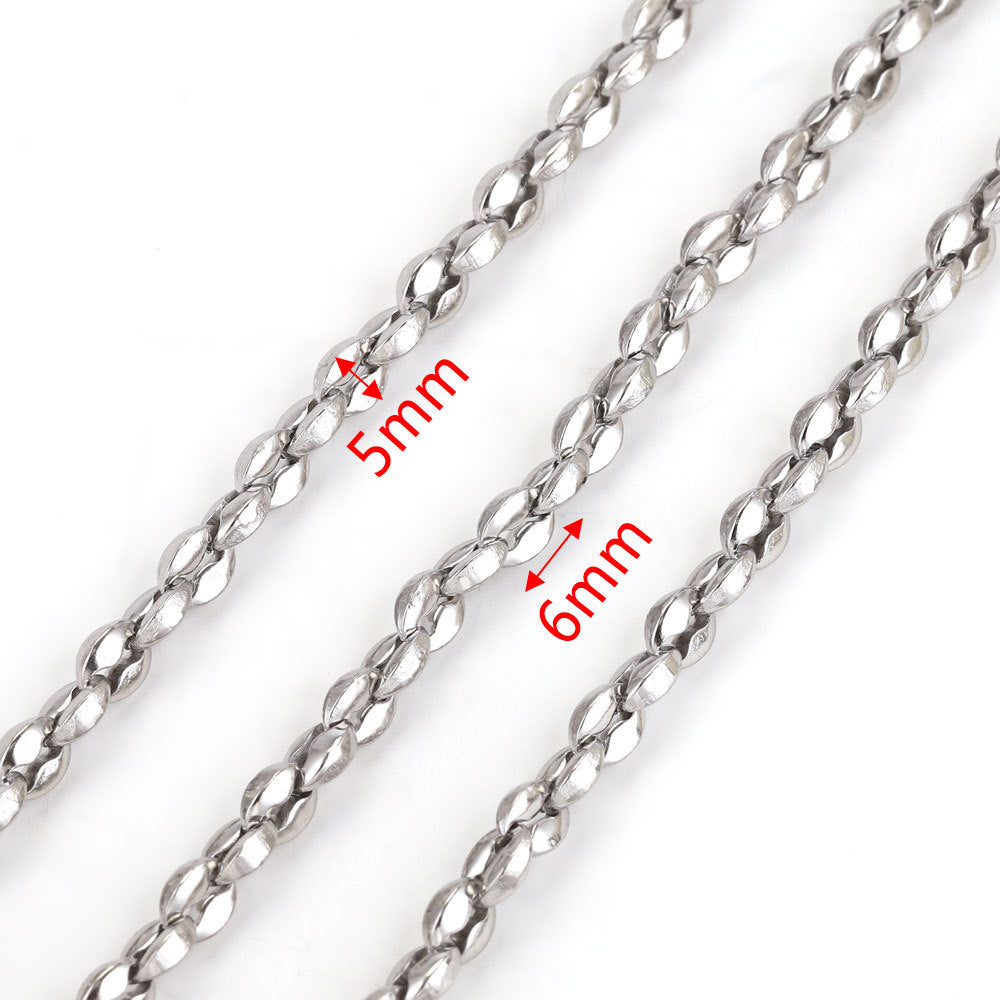 CH09 One Meter White Golden Color Stainless Steel Chain for Necklace DIY 1 meter per bag