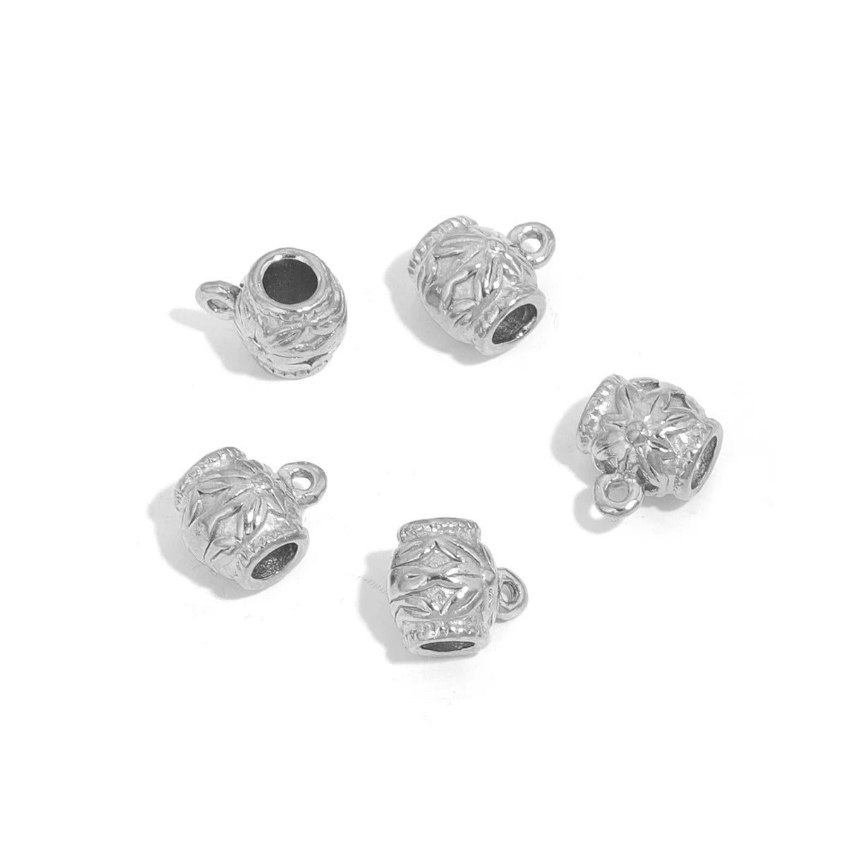 SPC62 Big Hole Spacers with Hook Stainless Steel Charms Beads for String Bracelet DIY Accessories