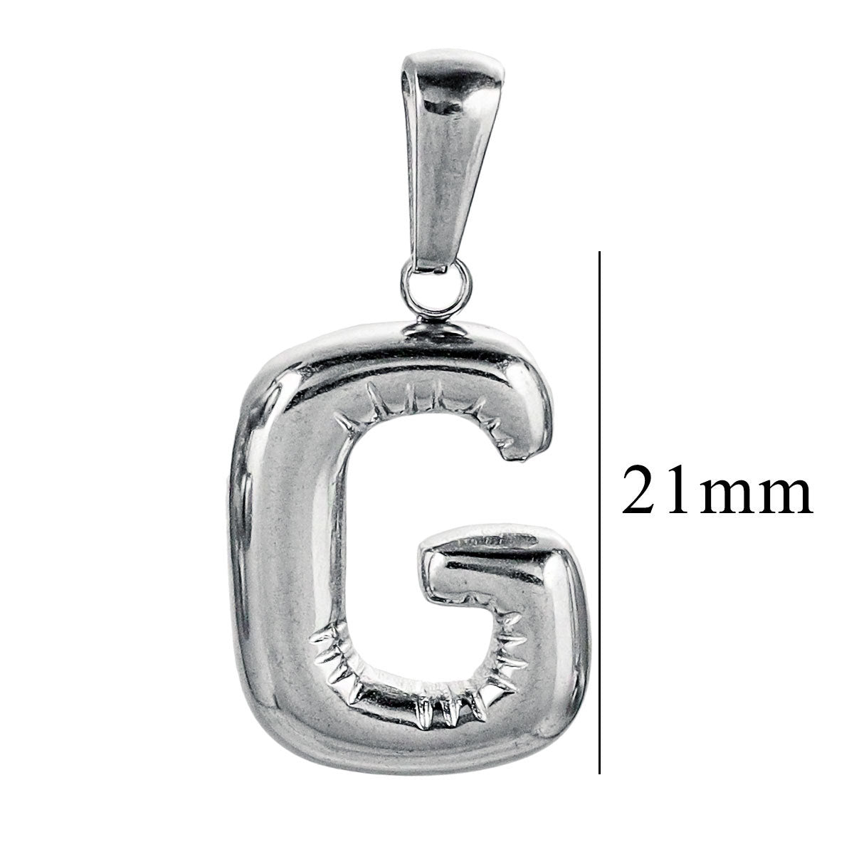 PD12 Puff Letter Pendant with Hook Stainless Steel No Tarnish Waterproof Golden Color Pendant