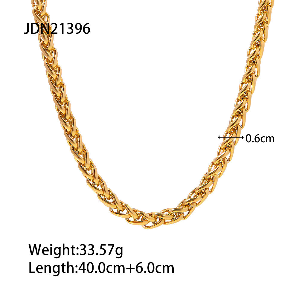 JDN20161 Stainless Steel Chain Necklace Paper Clip Chain Necklace for Women