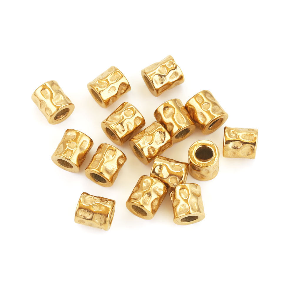 SPC75 Stainless Steel Spacer Beads Barrel Shape Charm Beads for DIY Jewelry