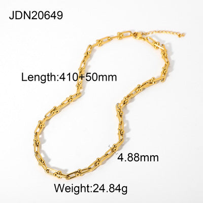 JDN20161 Stainless Steel Chain Necklace Paper Clip Chain Necklace for Women