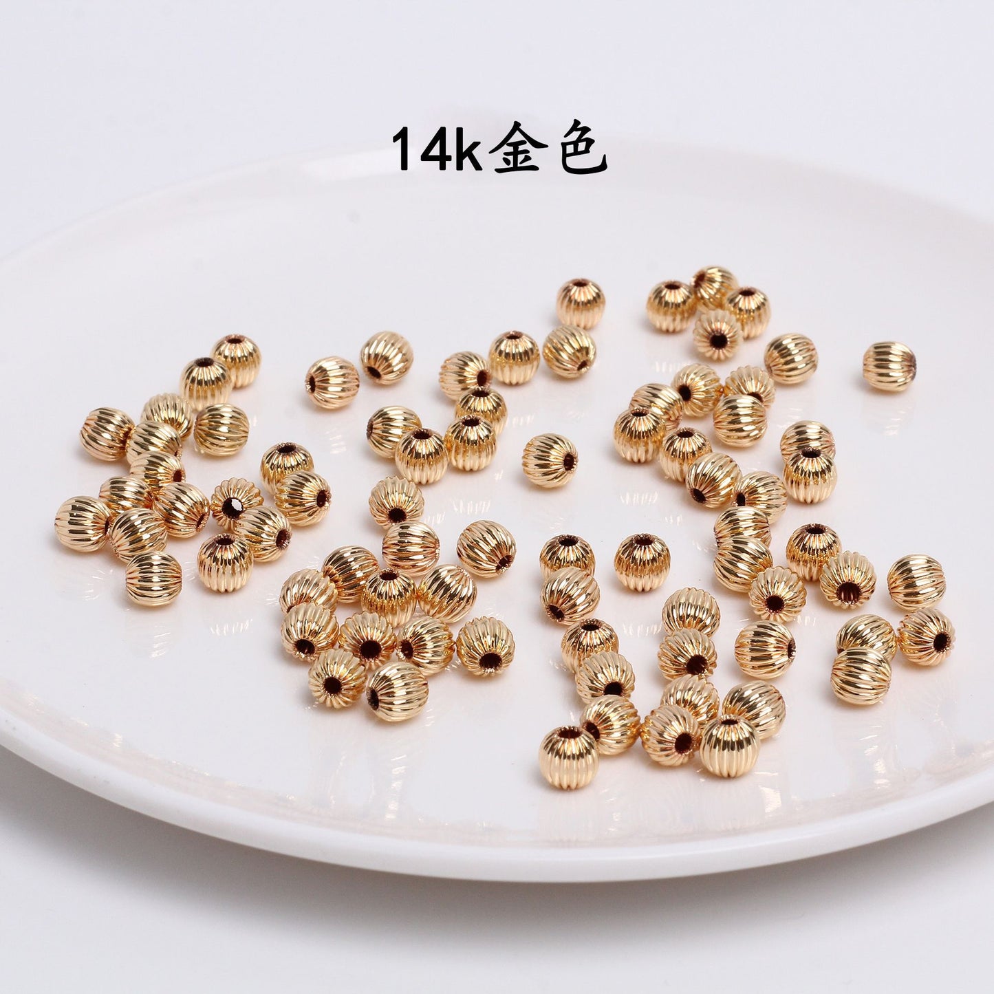 SPC07 Spacer Beads Pumpkin Shape Twisted Beads for DIY Bracelets Necklace Jewelry Accessories