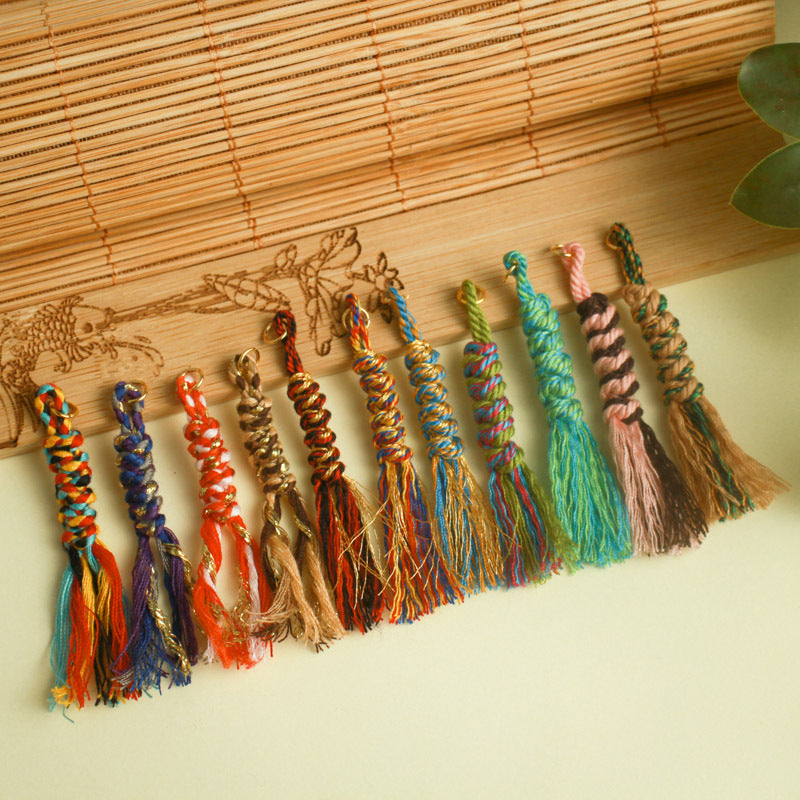 ST15 6cm Tassels Mini Size Small Tassels Open Ring 5mm Cotton String Tassels DIY accessories for Bracelet Jewelry