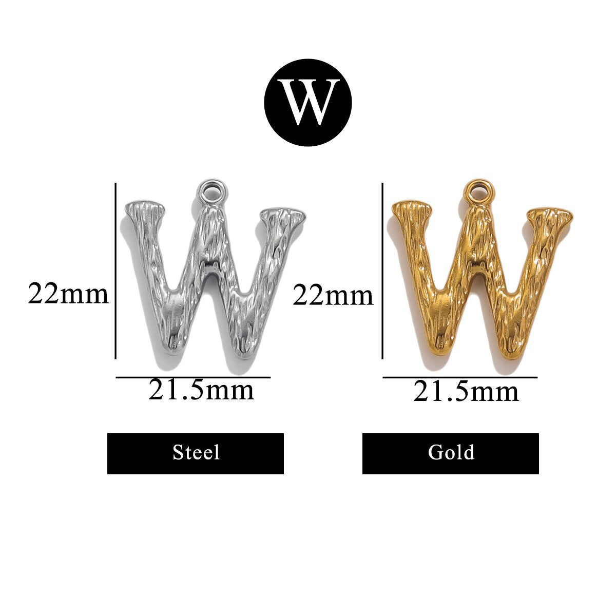 PD11 26 Letters Pendant Stainless Steel Pendant Waterproof No Tarnish Golden Color Pendant