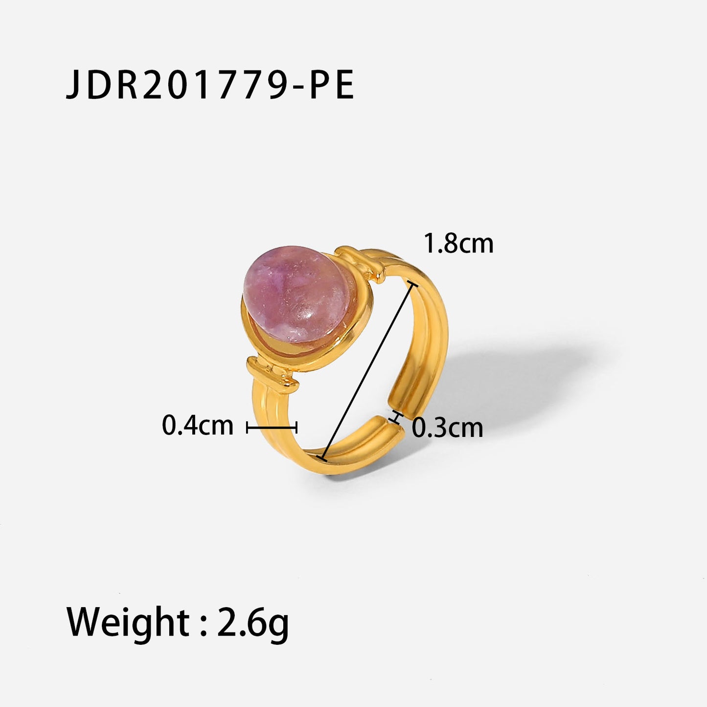 JDR20 Ring Vintage Style Stainless Steel Women's Ring Adjustable Size