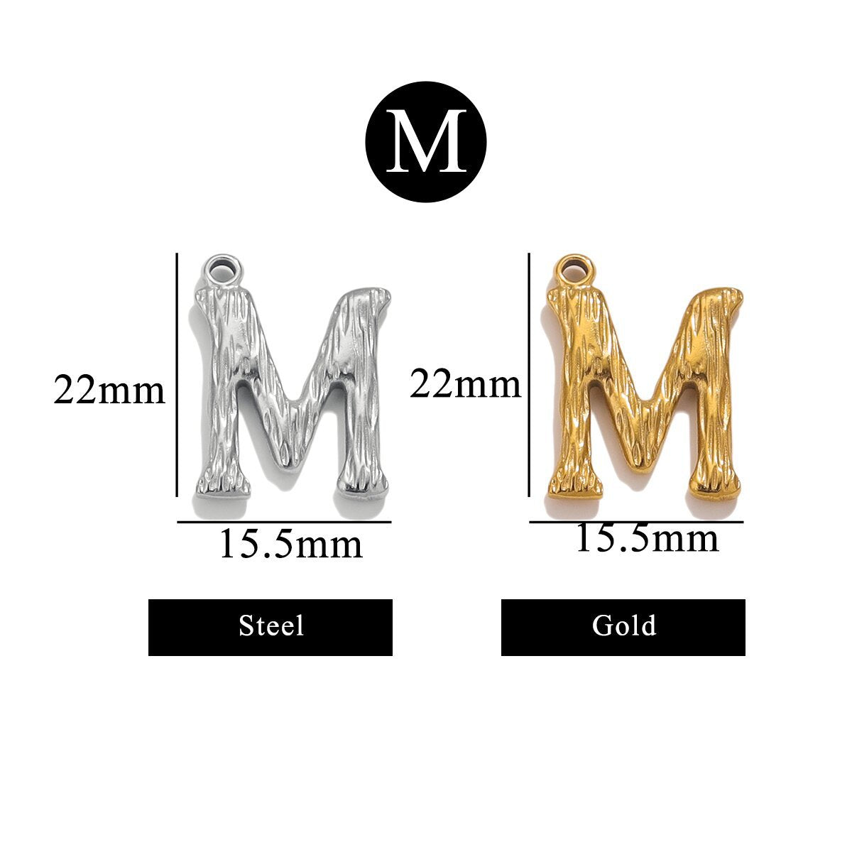 PD11 26 Letters Pendant Stainless Steel Pendant Waterproof No Tarnish Golden Color Pendant