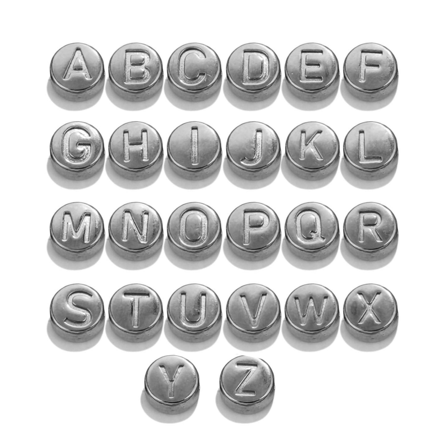 SPC70 26 Letters Charms Beads Golden Color Stainless Steel Spacer Charms Beads for DIY Accessories