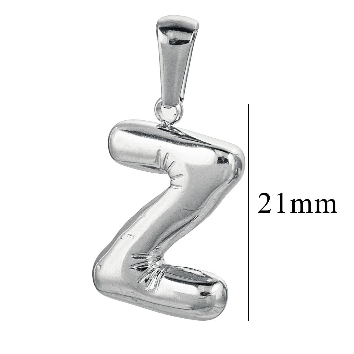 PD12 Puff Letter Pendant with Hook Stainless Steel No Tarnish Waterproof Golden Color Pendant