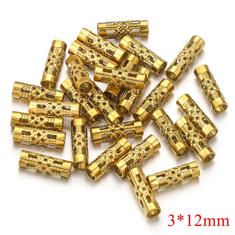 SPC57 Long Tube Shape Stainless Steel 3mm Spacer Hole for Beads Jewelry DIY