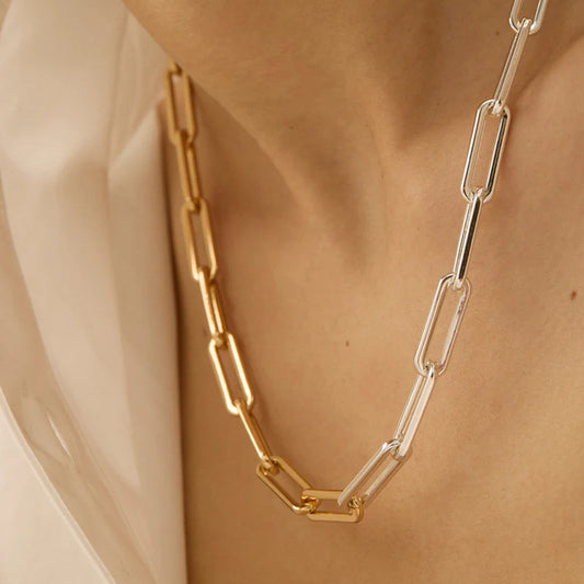 JDN2407004 Stainless Steel Chain Necklace Paper Clip Chain Necklace