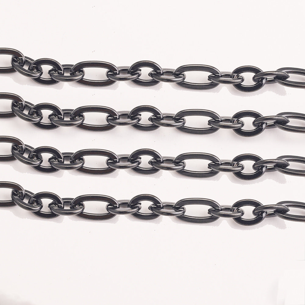 CH16 Flat O chain for DIY Necklace Stainless Steel Golden Color Black Color Chain