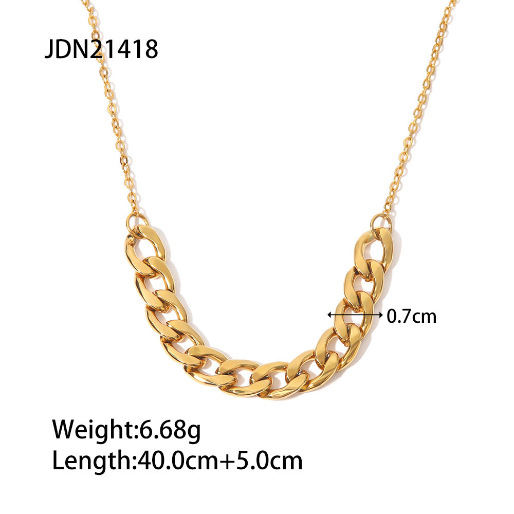 JDN21418 Stainless Steel Chain Necklace O ring Chain Necklace for Women