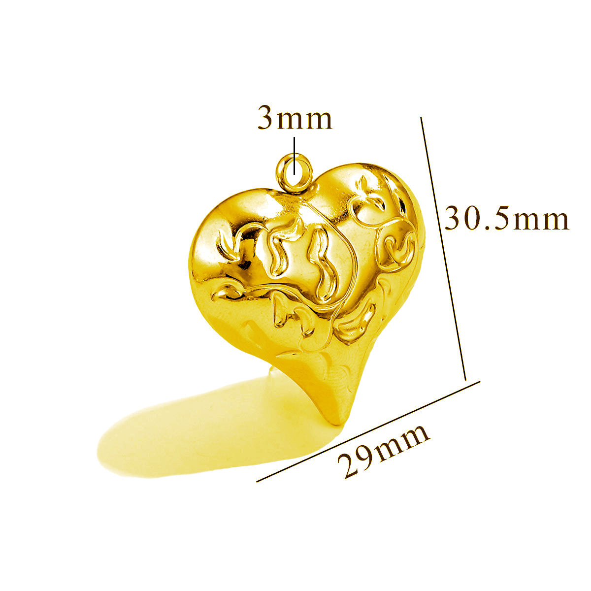 PD10 Stainless Steel Heart Shape Pendant for Necklace DIY