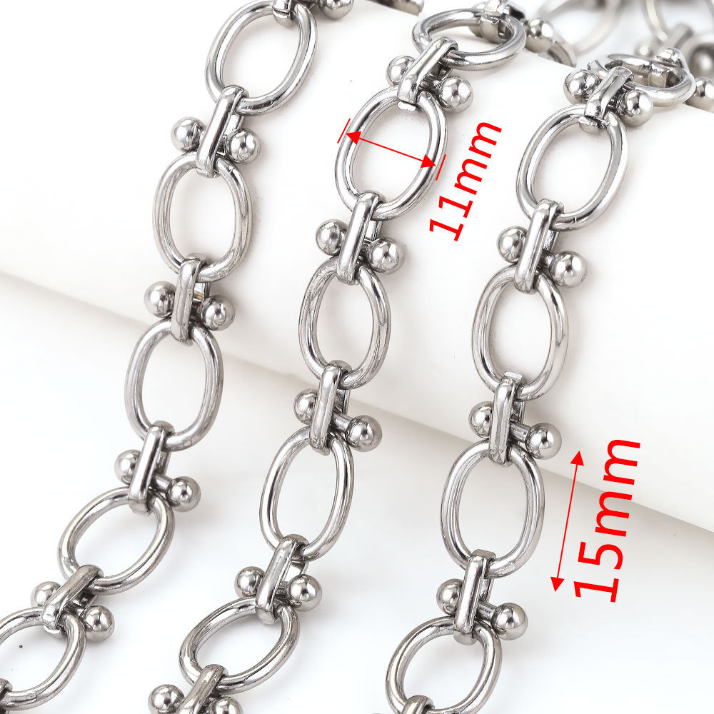 CH09 One Meter White Golden Color Stainless Steel Chain for Necklace DIY 1 meter per bag