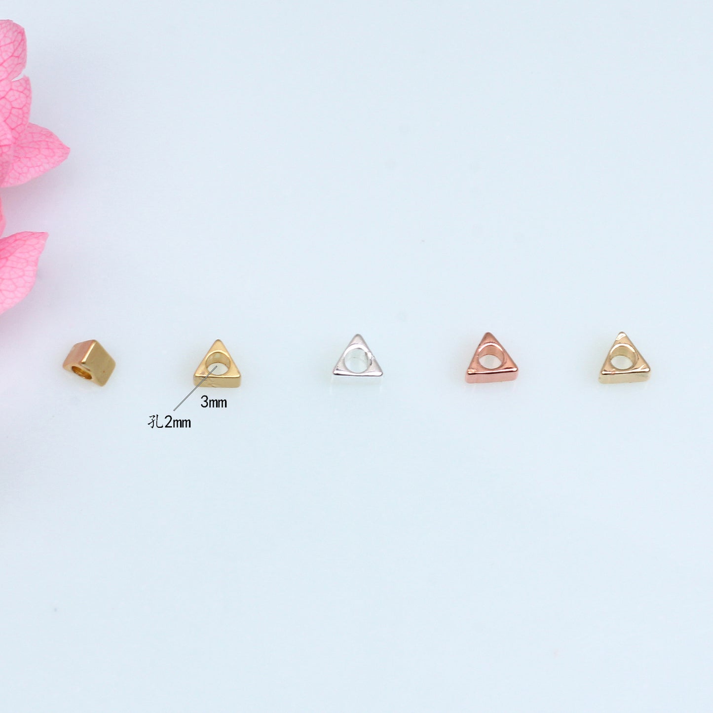 SPC12 Triangle Spacer Beads Charms Beads DIY Accessories for Jewelry Bracelet Necklace Design