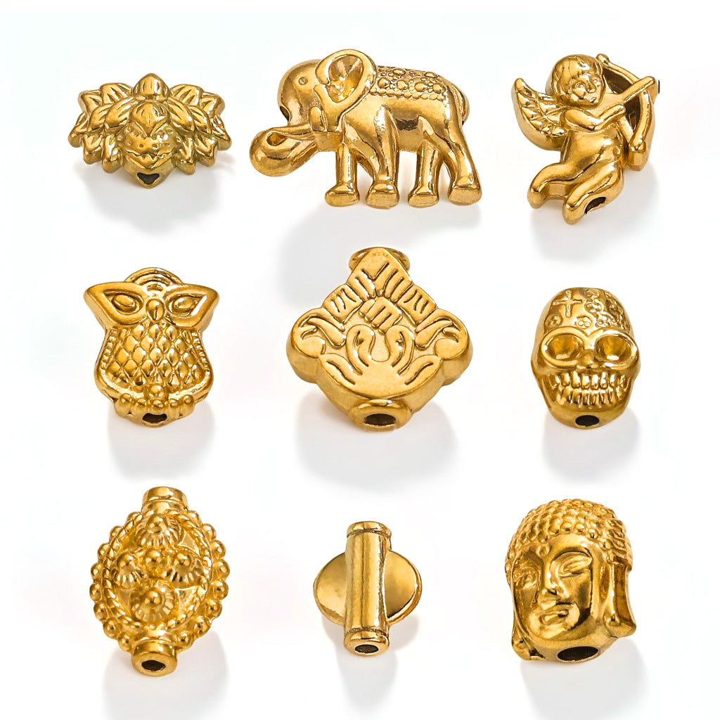 SPC29 Charms Beads Spacer Beads for Jewelry Bracelet Necklace Lotus Elephant Angle Skull Buddah Head Charms Accessories