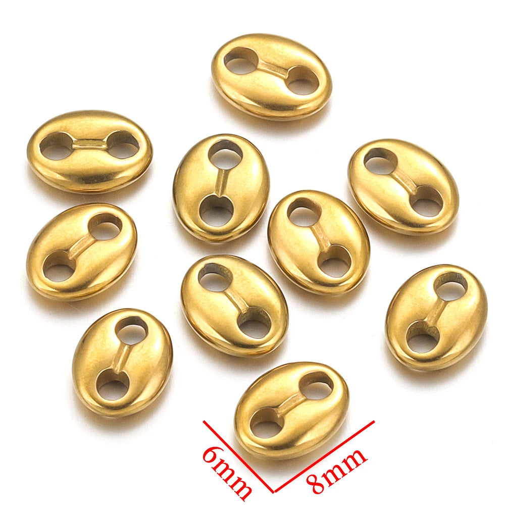 CB07 Double hole String Connecter Stopper Beads Stainless Steel Not easy Tarnish DIY Accessories