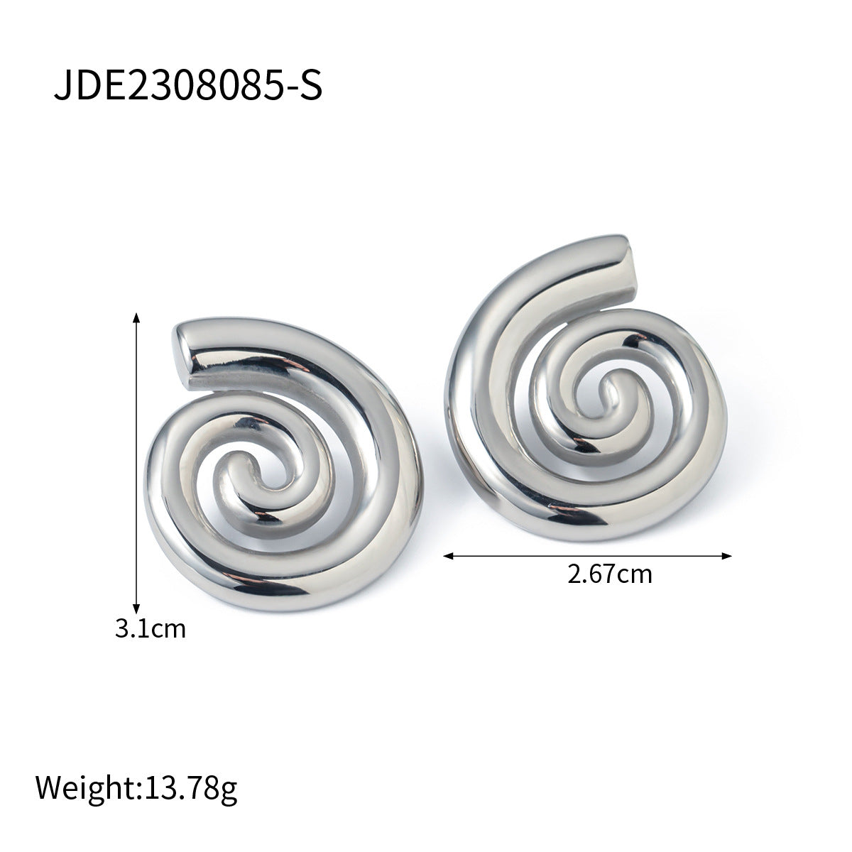 JDEW2311025 Sea snail Design Ring Earrings Necklace Jewelry Set Stainless Steel No Tarnish