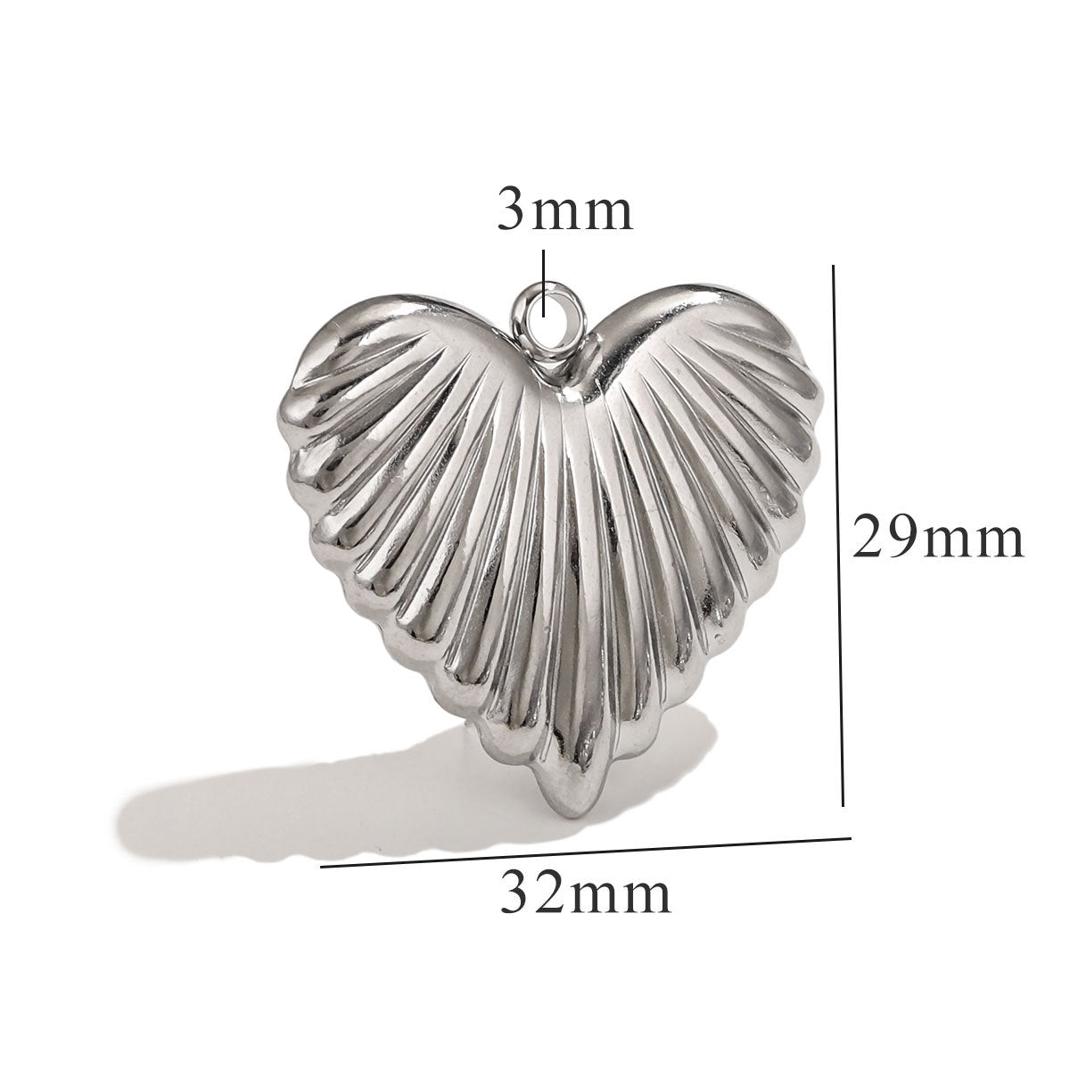 PD10 Stainless Steel Heart Shape Pendant for Necklace DIY