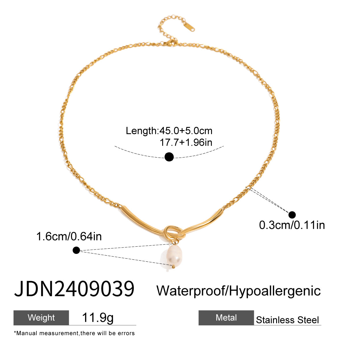 JDN2409039 Fresh Water Pearl Stainless Steel Necklace for Women