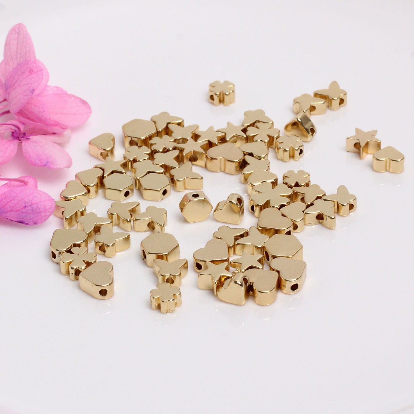 SPC05 Spacer Beads Charms Beads Clover Star Heart Blossom Crown Shape DIY Bracelet Necklace accessories