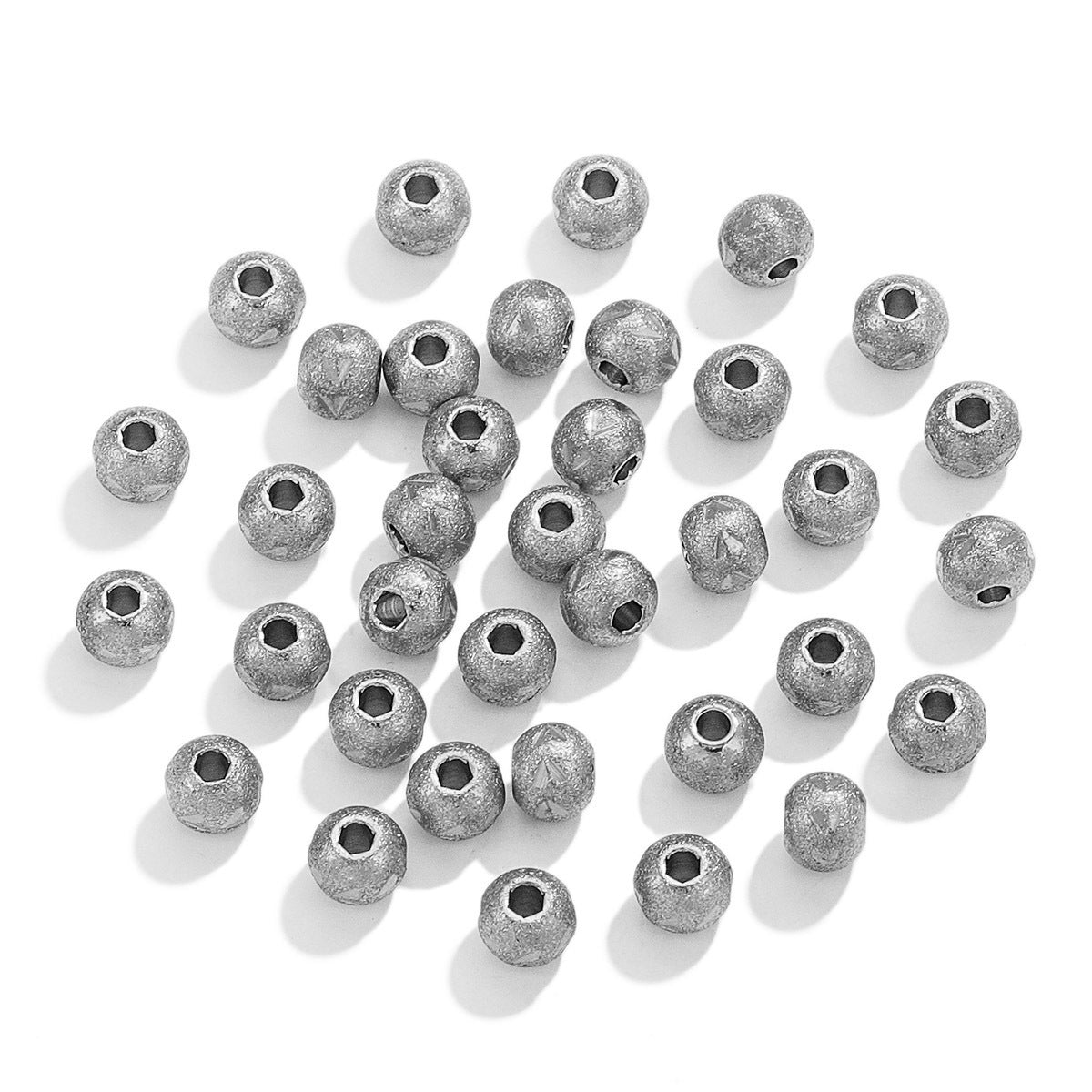 SPC72 Stainless Steel Matt Polish Spacer Beads 5/6mm DIY Bracelet Round Beads