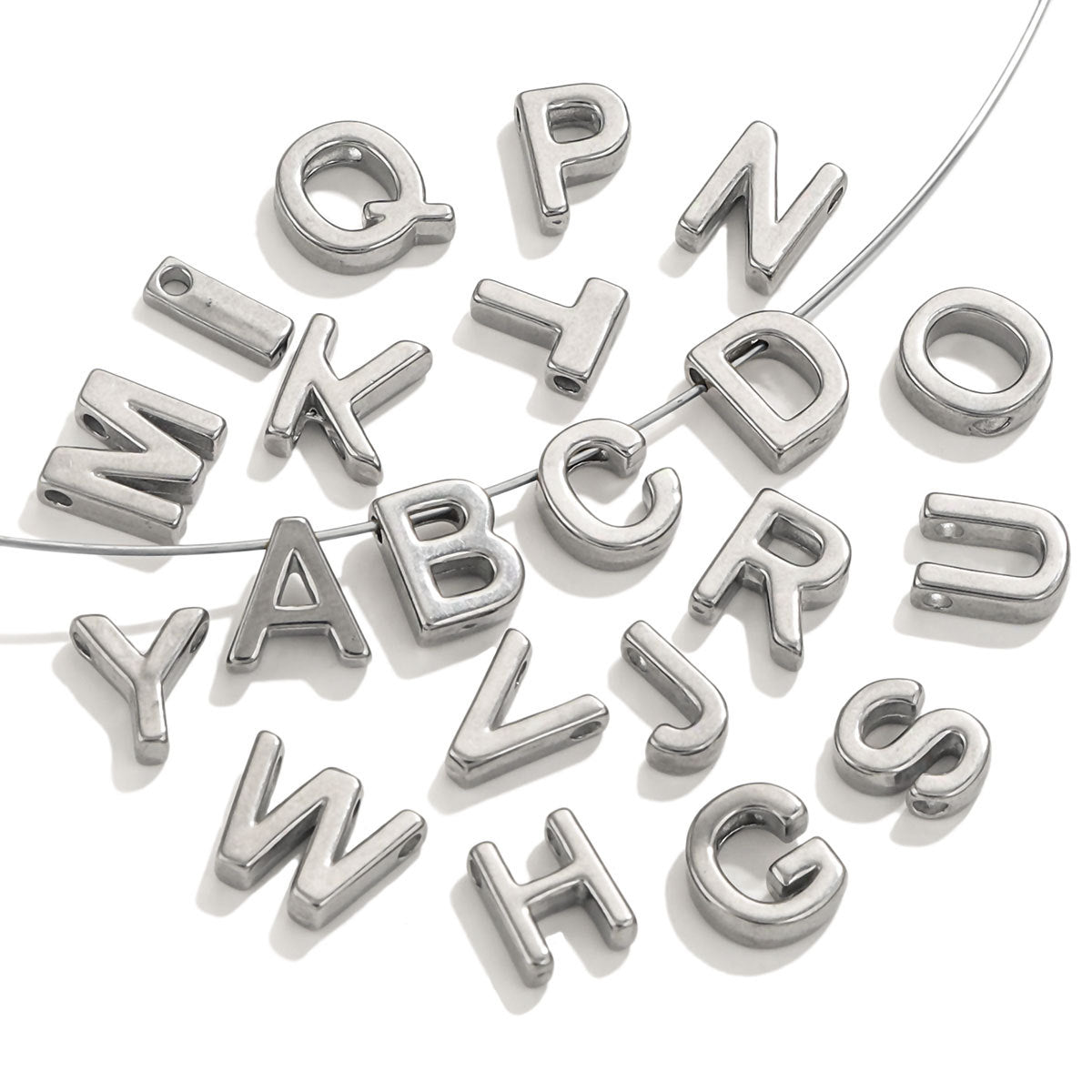 SPC26 10mm 26 Letter Charms Beads Spacer Beads for DIY Jewelry Bracelet Necklace DIY Accessories