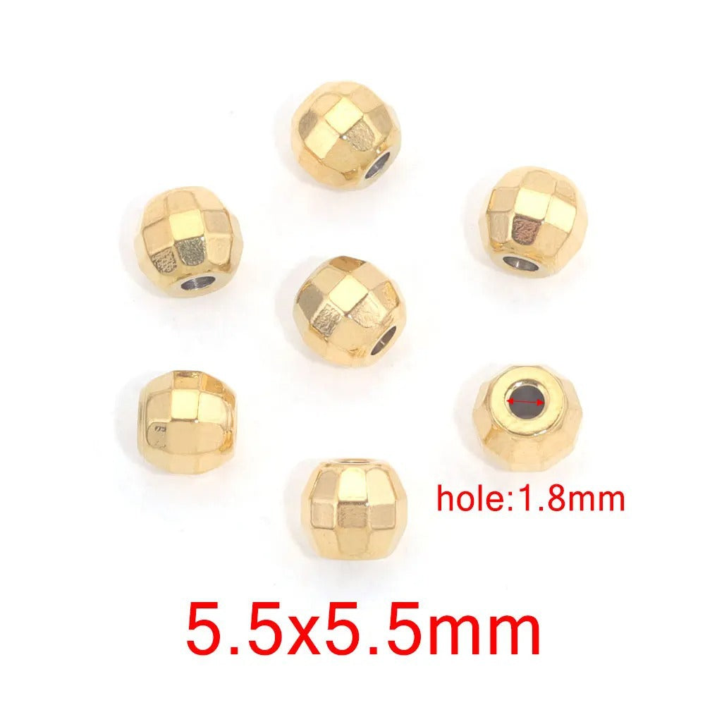 SPC58 Stainless Steel Faceted Spacer Beads for DIY Jewelry Making Bracelet Necklace Accessories