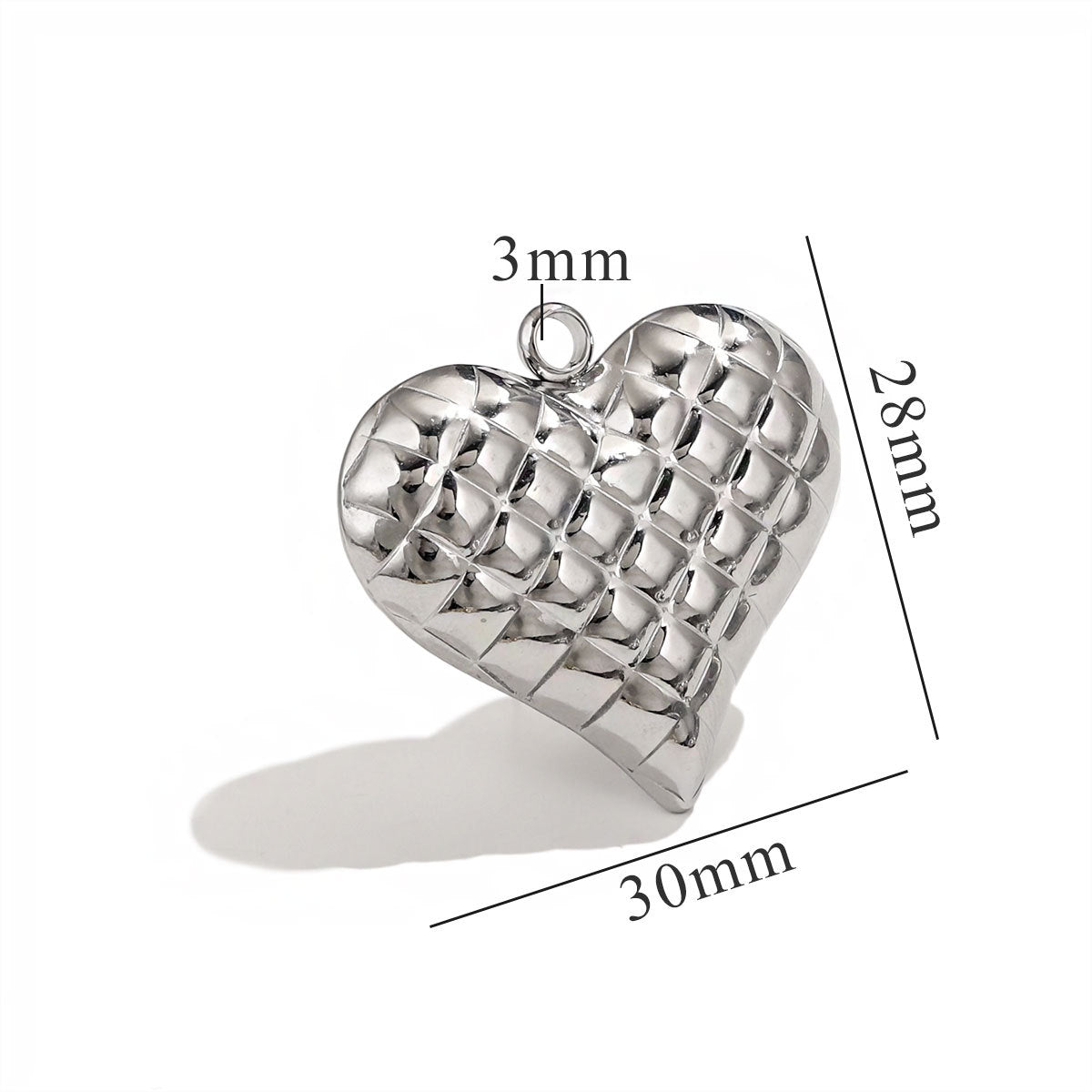 PD10 Stainless Steel Heart Shape Pendant for Necklace DIY