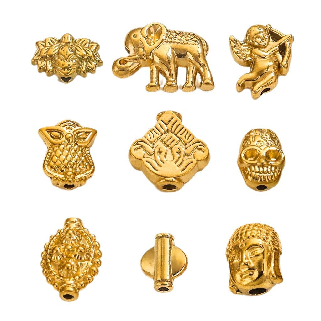 SPC29 Charms Beads Spacer Beads for Jewelry Bracelet Necklace Lotus Elephant Angle Skull Buddah Head Charms Accessories