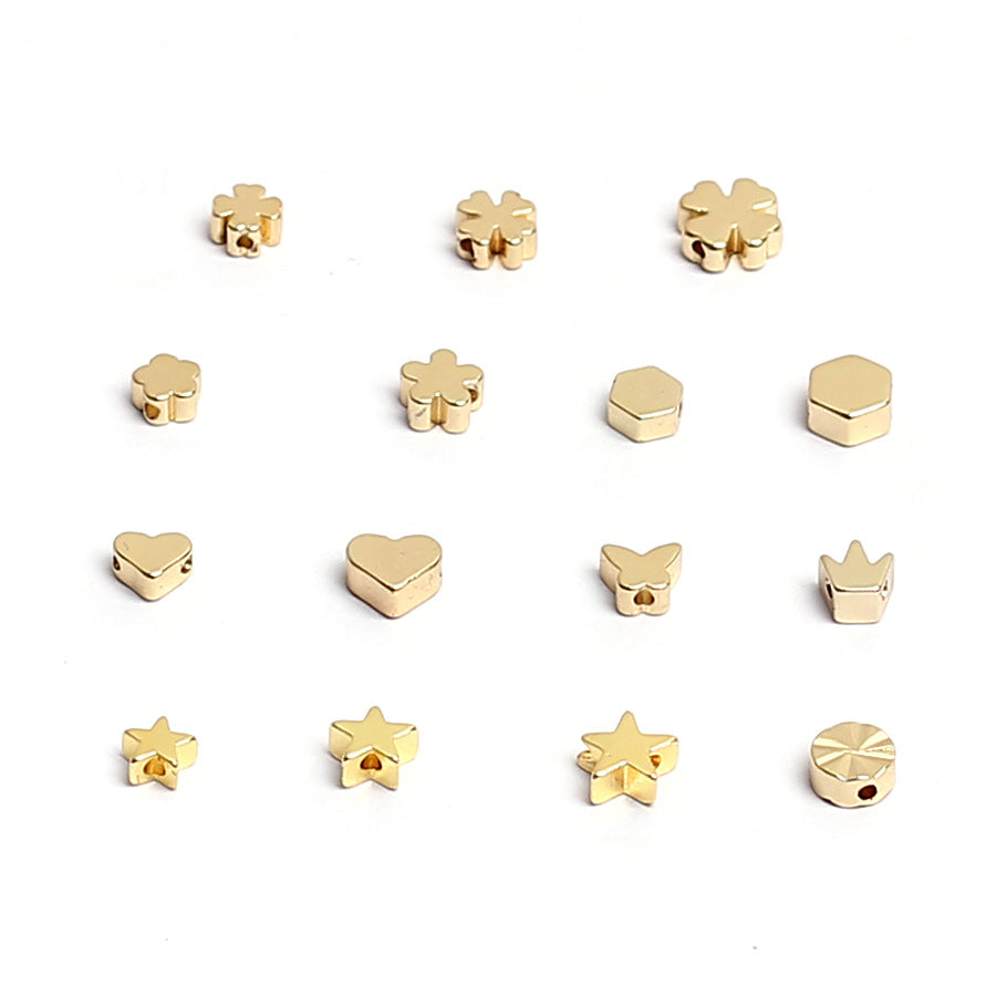 SPC05 Spacer Beads Charms Beads Clover Star Heart Blossom Crown Shape DIY Bracelet Necklace accessories