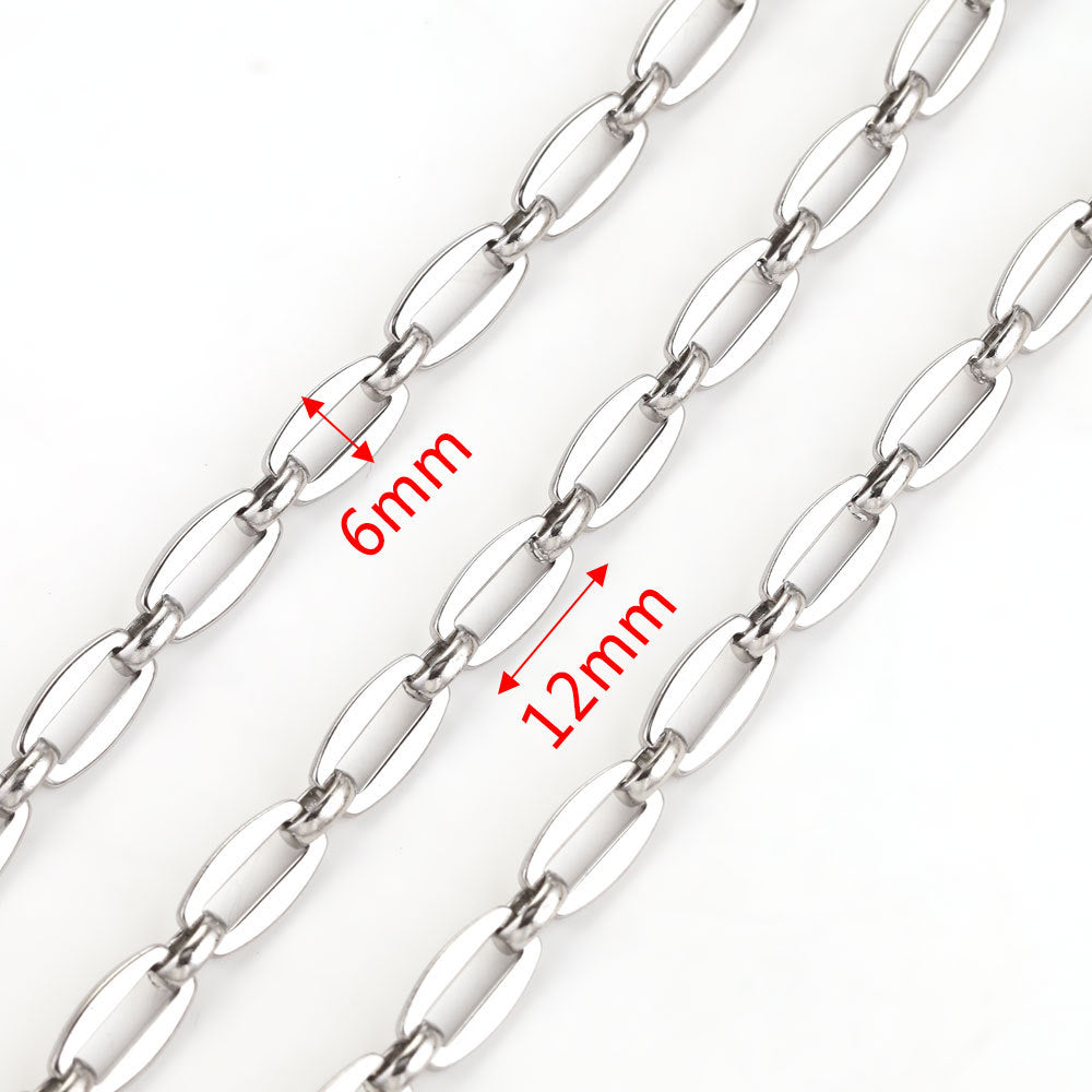 CH09 One Meter White Golden Color Stainless Steel Chain for Necklace DIY 1 meter per bag