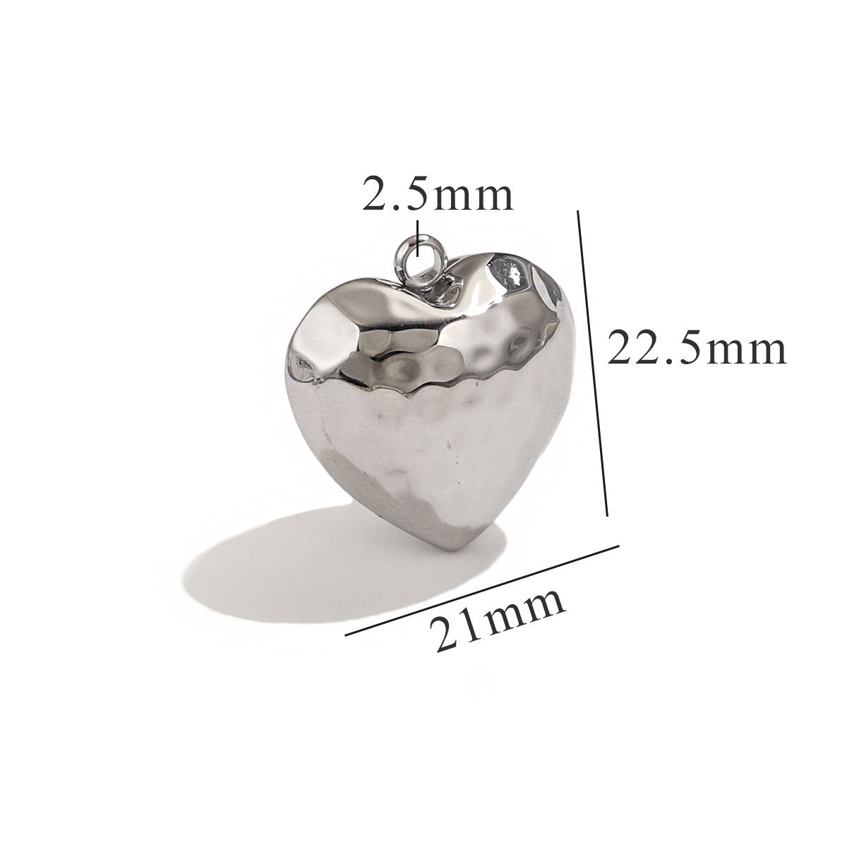 PD10 Stainless Steel Heart Shape Pendant for Necklace DIY