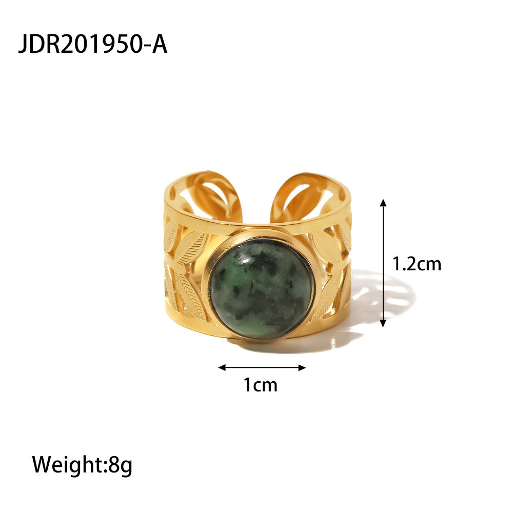 JDR20 Ring Vintage Style Stainless Steel Women's Ring Adjustable Size