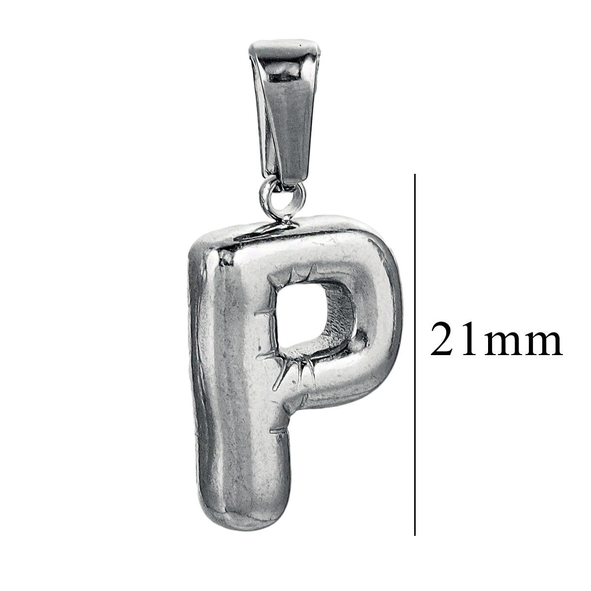 PD12 Puff Letter Pendant with Hook Stainless Steel No Tarnish Waterproof Golden Color Pendant